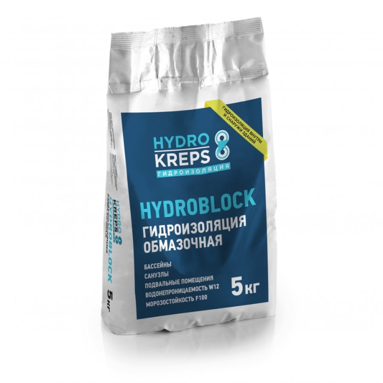 Гидроизоляция обмазочная цементная Крепс Hydroblock, 5 кг