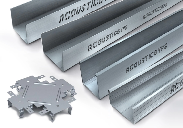 Профиль направляющий усиленный ПН Техносонус АкустикГипс (AcousticGyps) для звукоизоляции 75х40 мм, 3 м