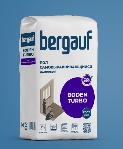 Наливной пол самовыравнивающийся Bergauf (Бергауф) Boden Turbo, 20 кг