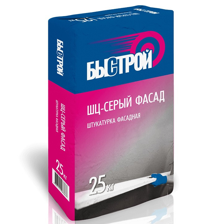 Штукатурка цементная фасадная Быстрой ШЦ-белый Фасад, белая, 25 кг