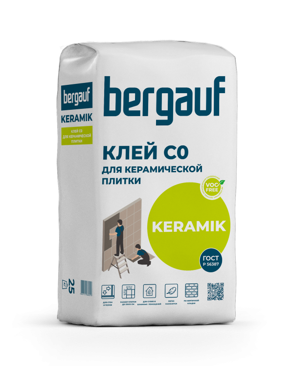 Клей плиточный Bergauf (Бергауф) Keramik С0, 25 кг