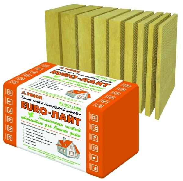 Утеплитель Тизол ЕВРО-Лайт 40 1000х600х100 мм, 6 шт. уп
