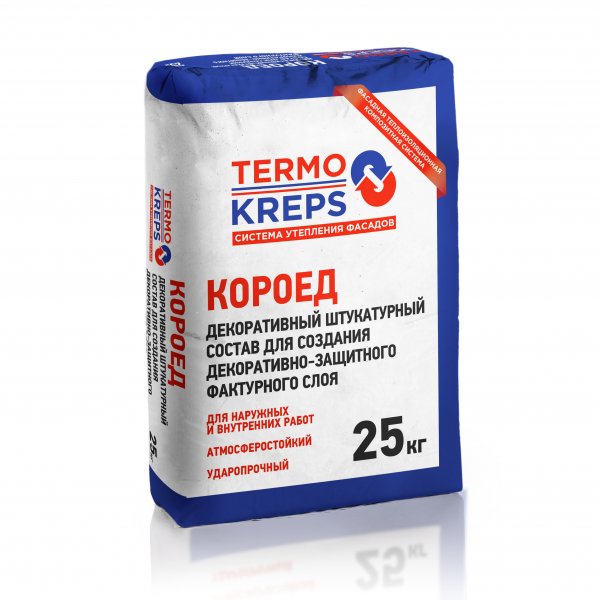 Декоративная штукатурка Крепс TERMOKREPS, "короед" 2.5мм, 25кг