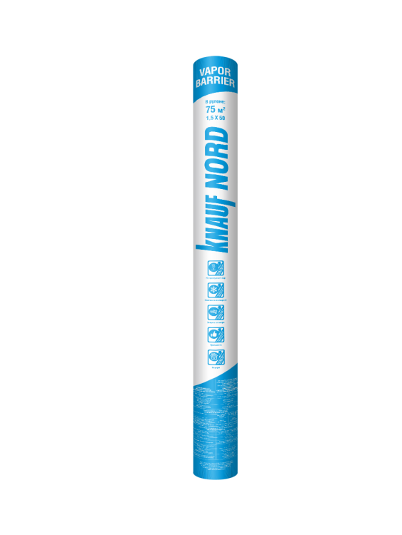 Пленка гидро-пароизоляциооная KNAUF Nord Vapor Barrier, 1.5х50 м, 240 мк, 75 м2
