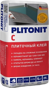 Клей для плитки по сложным основаниям Плитонит С С2 ТЕ, 25 кг