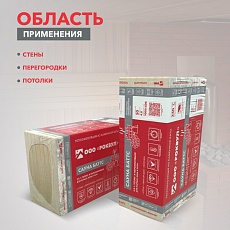 Rockwool Сауна Баттс (1000*600*50) 8п/0,24м3/4,8м2/12пач.под